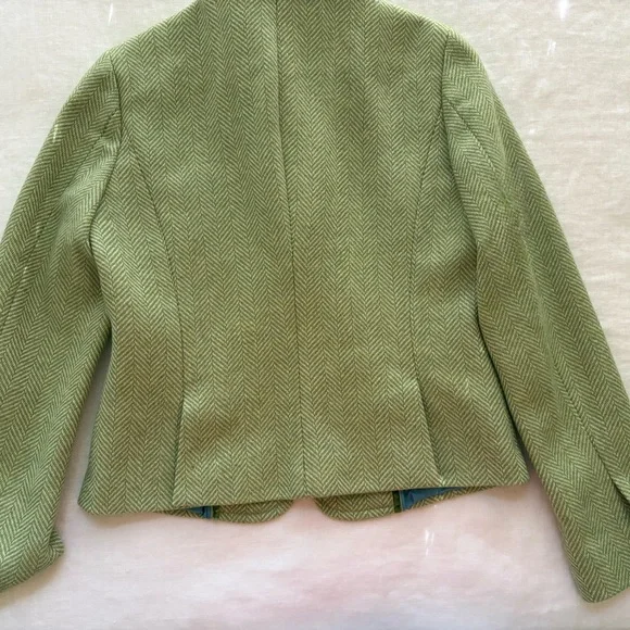 J. Crew Wool Herringbone Blazer in Sage Green - Picture 2 of 10